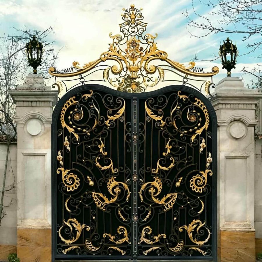 درب حیاط آهنی ساده