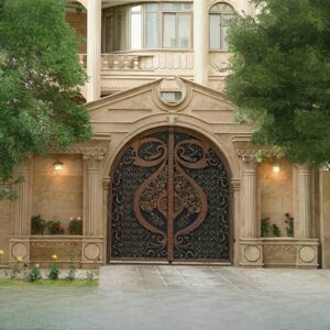 درب مدل دسته گل فرفورژه لوکس