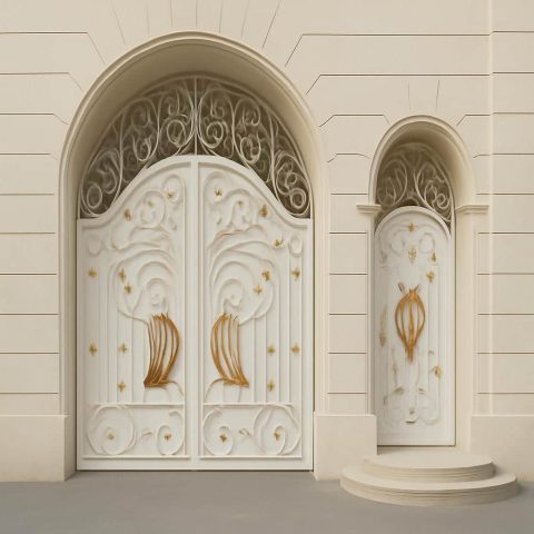 درب مدل پروانه فرفورژه طرح چوب