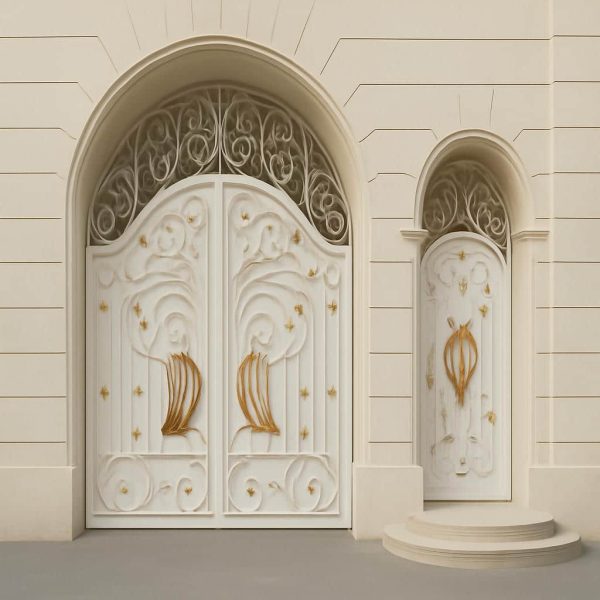 درب مدل پروانه فرفورژه طرح چوب