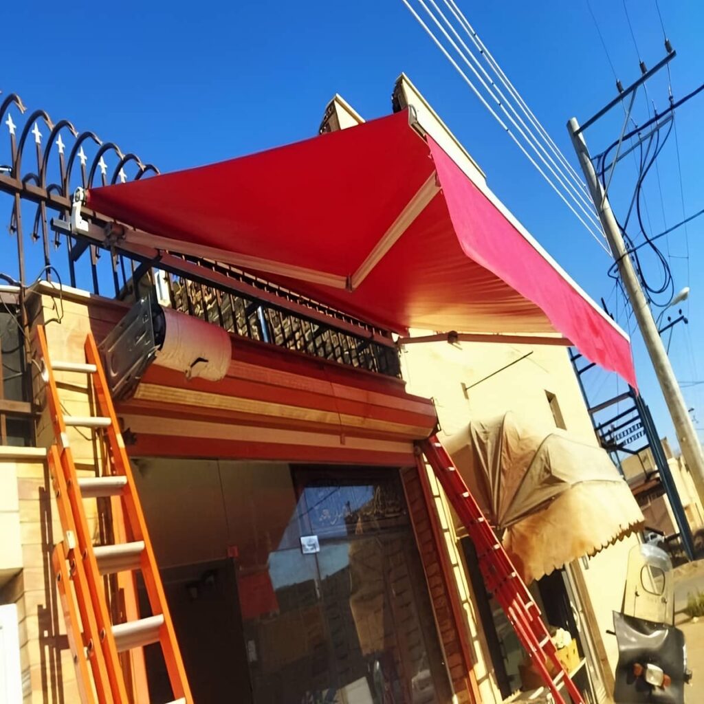 نصب سایبان برقی اتوماتیک پارچه ضدآب در اراک
