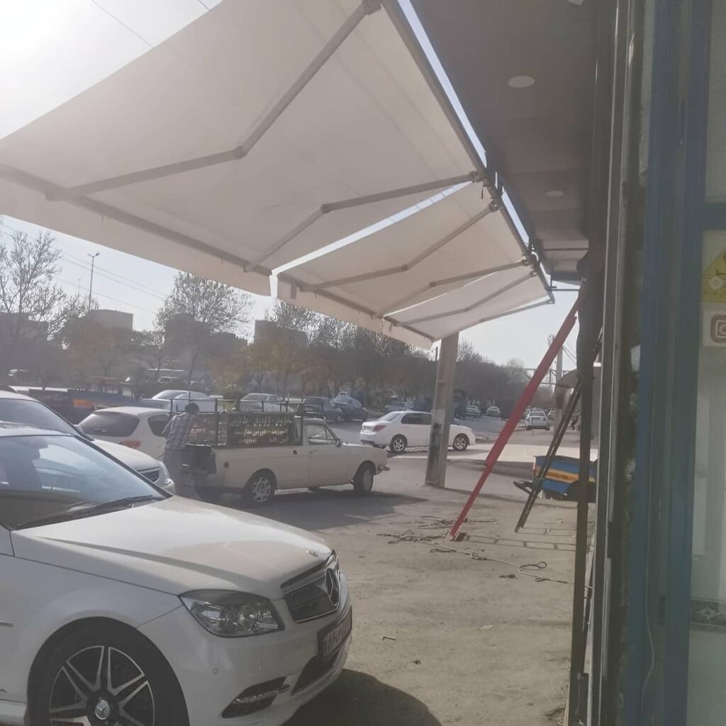 نصب سایبان برقی اتوماتیک پارچه ضدآب در زاهدان
