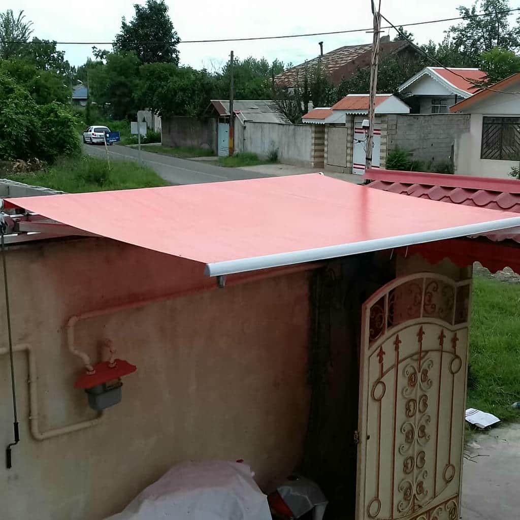 نصب سایبان برقی اتوماتیک پارچه ضدآب در کاشان
