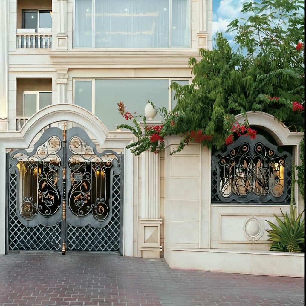 خرید درب پارکینگ حیاط فرفورژه در سقز