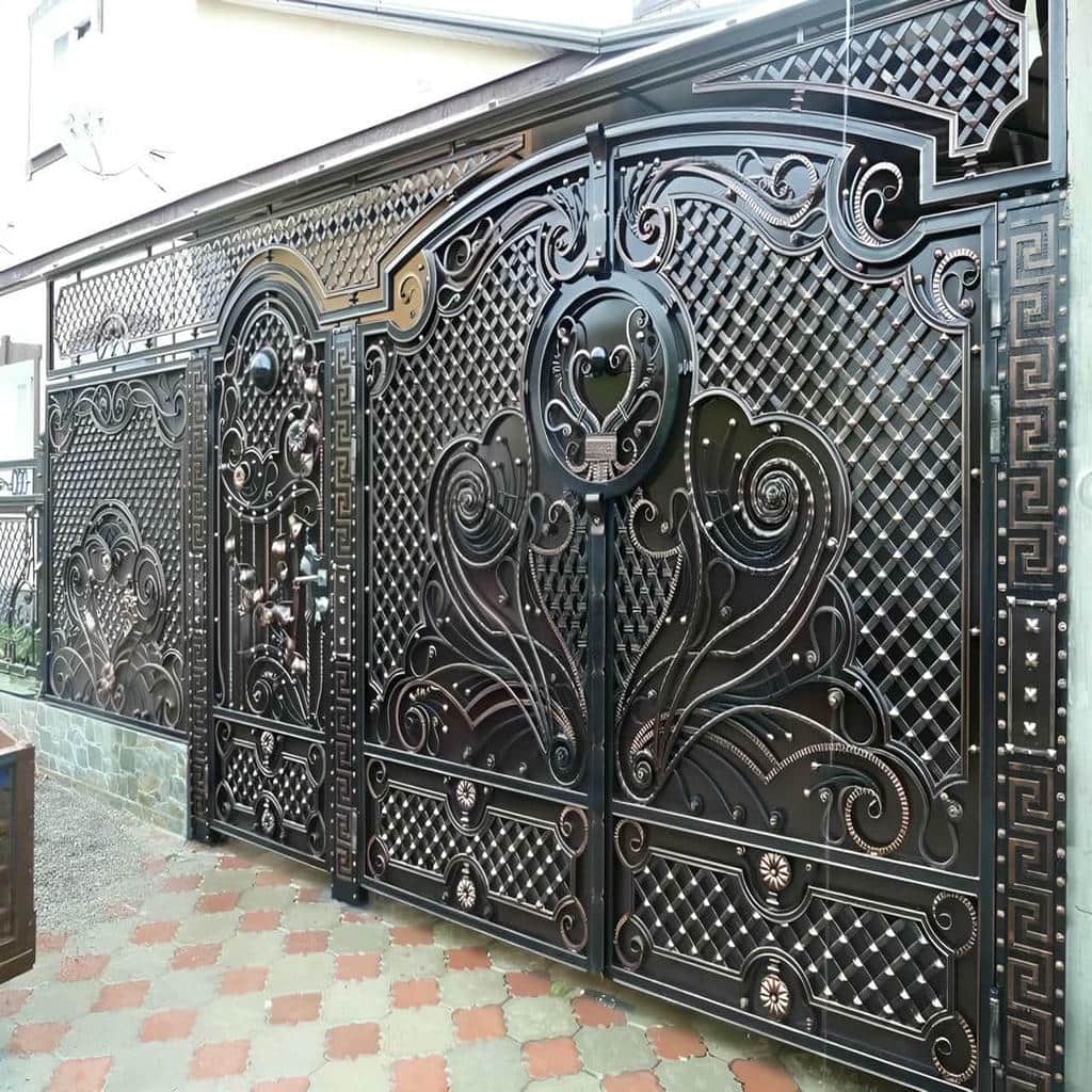 خرید درب پارکینگ حیاط فرفورژه در ساوه