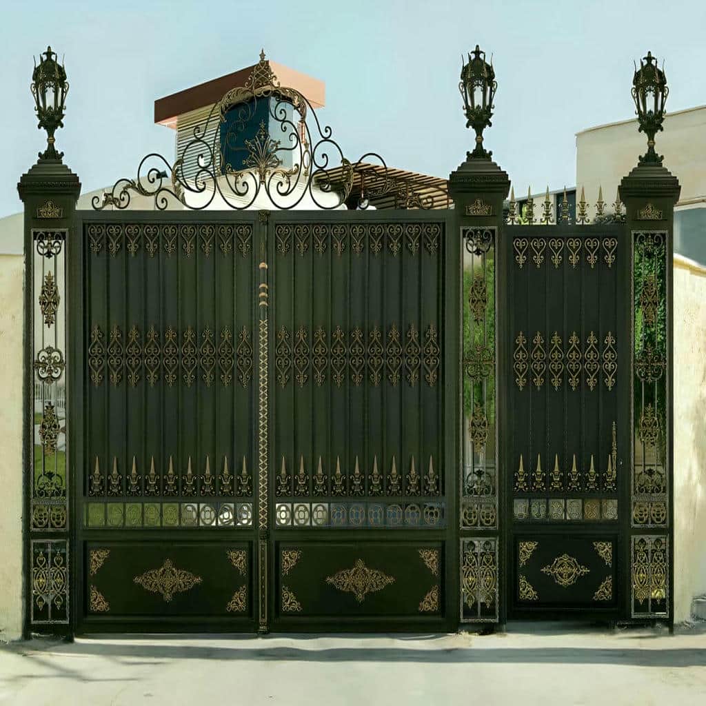 نصب درب پارکینگ حیاط کلاسیک در ایلام