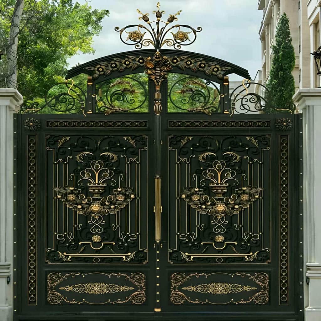 خرید درب پارکینگ حیاط فرفورژه در کرمان