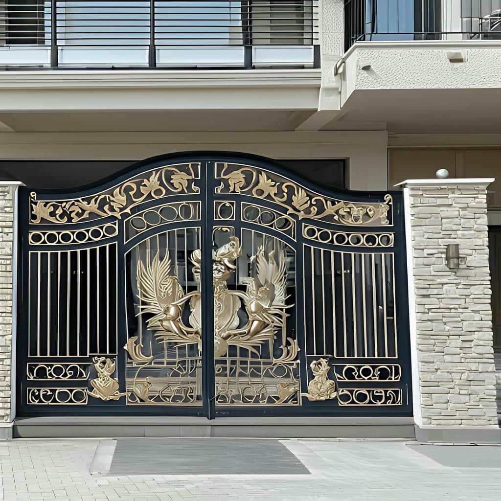 نصب درب پارکینگ حیاط آهنی ساده در خرم آباد