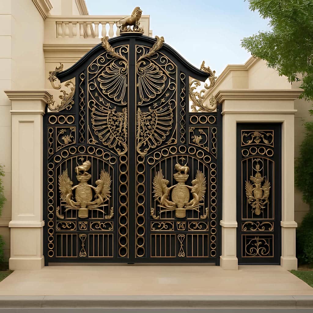 نصب درب پارکینگ حیاط آهنی ساده در سنندج