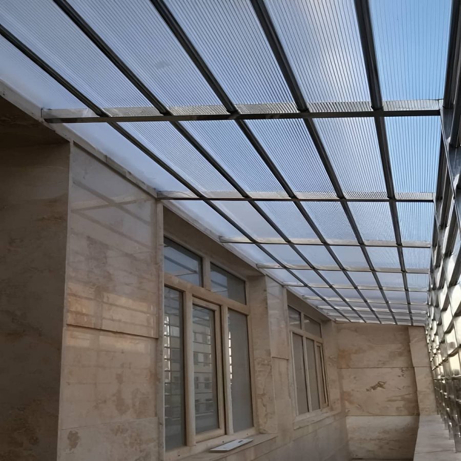 نرده استیل تراس با فریم ضد زنگ