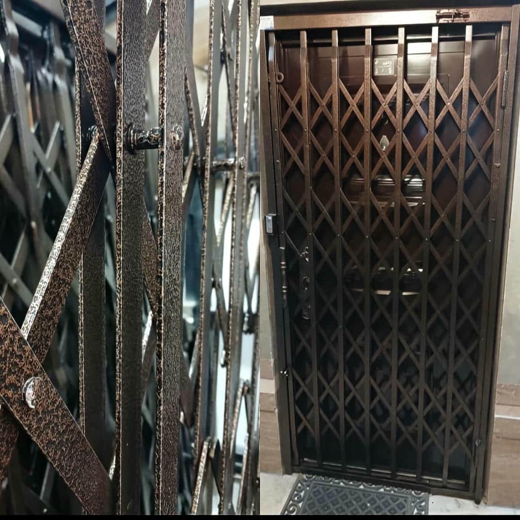 خرید درب ریلی آکاردئونی کم جا با چرخ بلبرینگی
