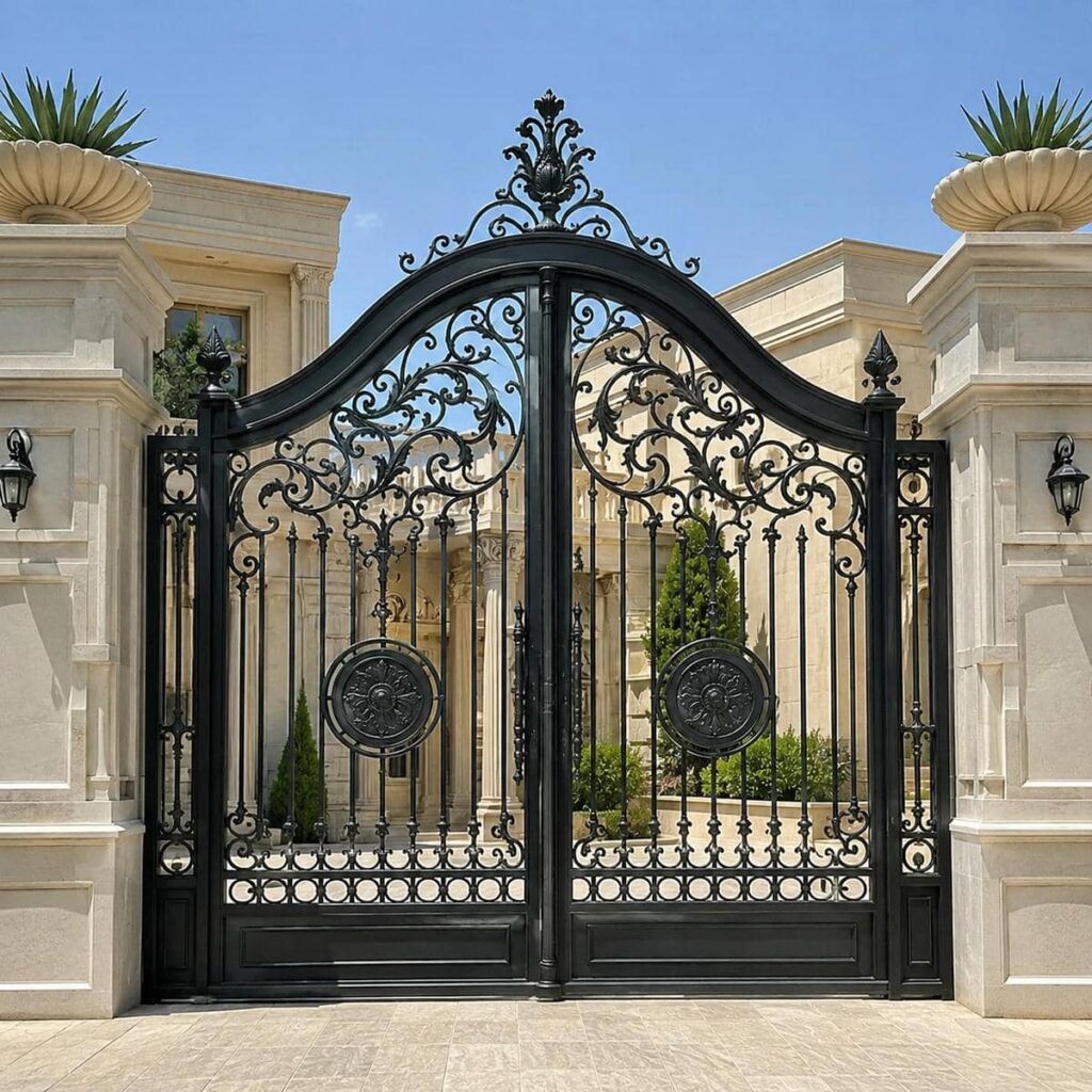 خدمات تعمیر درب پارکینگ مشکی طلایی