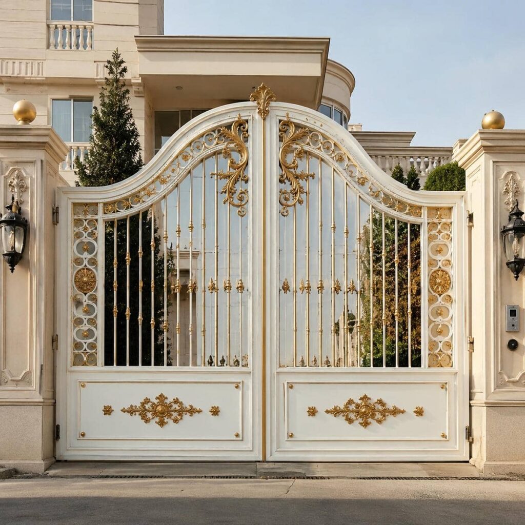قیمت درب حیاط سفید طلایی بر اساس نوع پوشش
