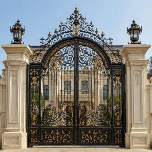8 مدل درب ویلایی طرح چوب فلزی