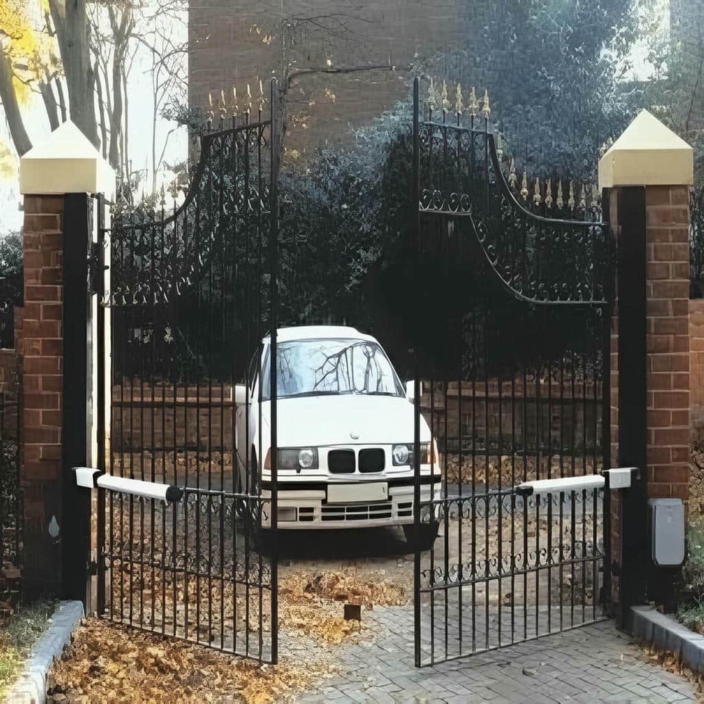 نصب درب پارکینگ جک دار بازویی دو لنگه