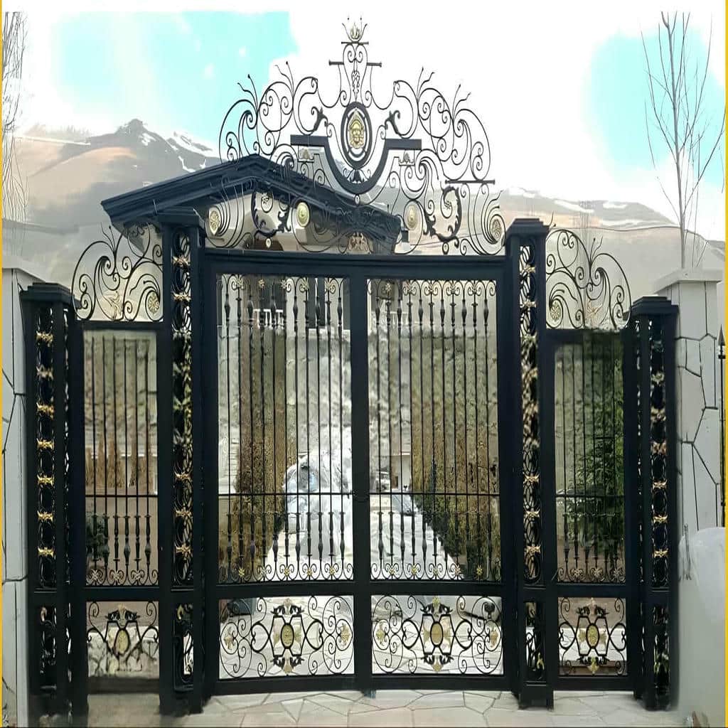 نصب درب پارکینگ آهنی ریلی روی ریل زمینی