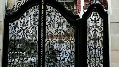6 مدل درب پارکینگ لولایی ستون دار