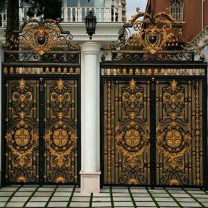 7 نمونه درب ویلایی شیشه خور فریم آهنی