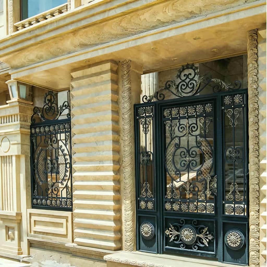 تولید درب پارکینگ آهنی ریلی کلاسیک و فرفورژه