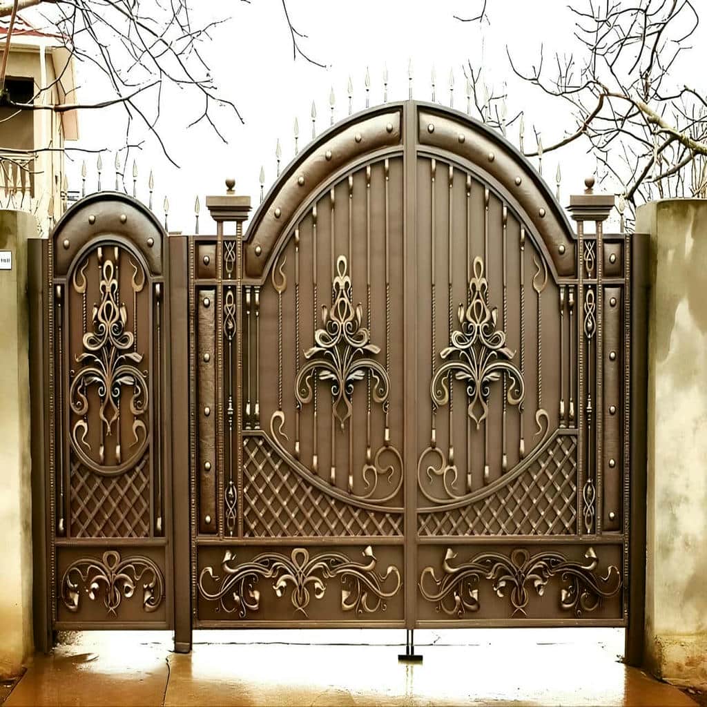 تولید درب آهنی حیاط طرح مدرن خطوط افقی