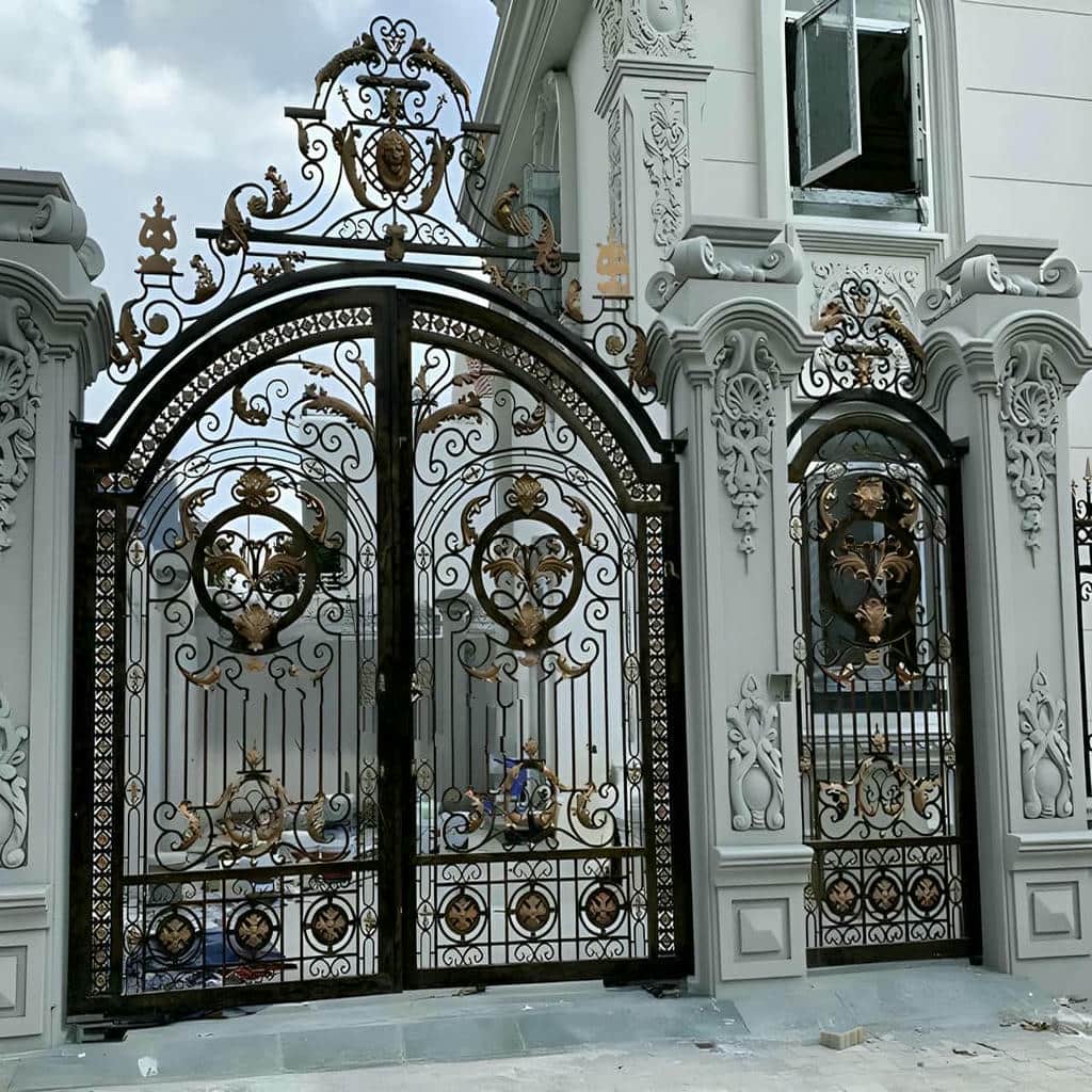خرید درب ورودی ساختمان فلزی لابی فرفورژه
