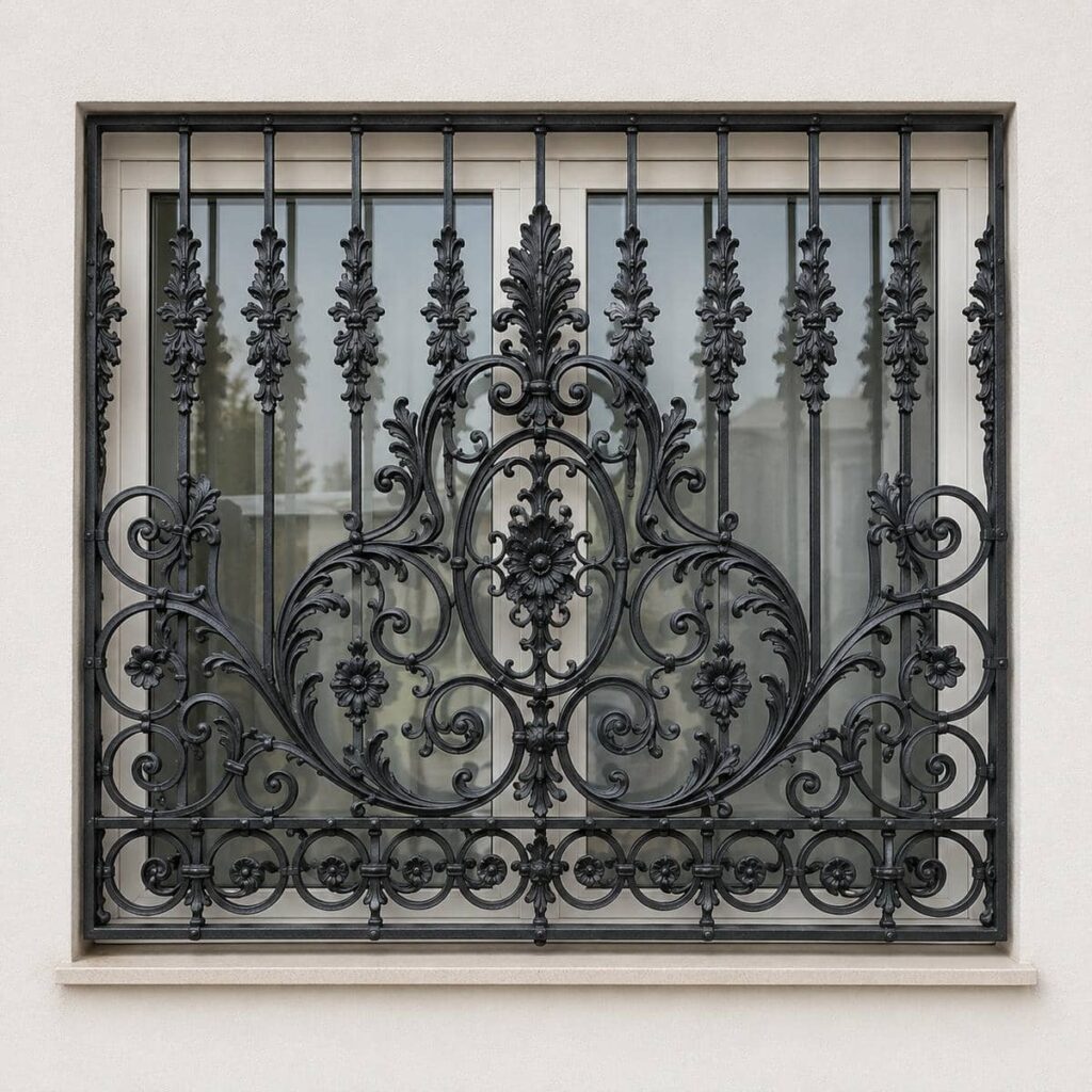 مقایسه حفاظ پنجره فرفورژه گل نرده مرکزی و سرتاسری