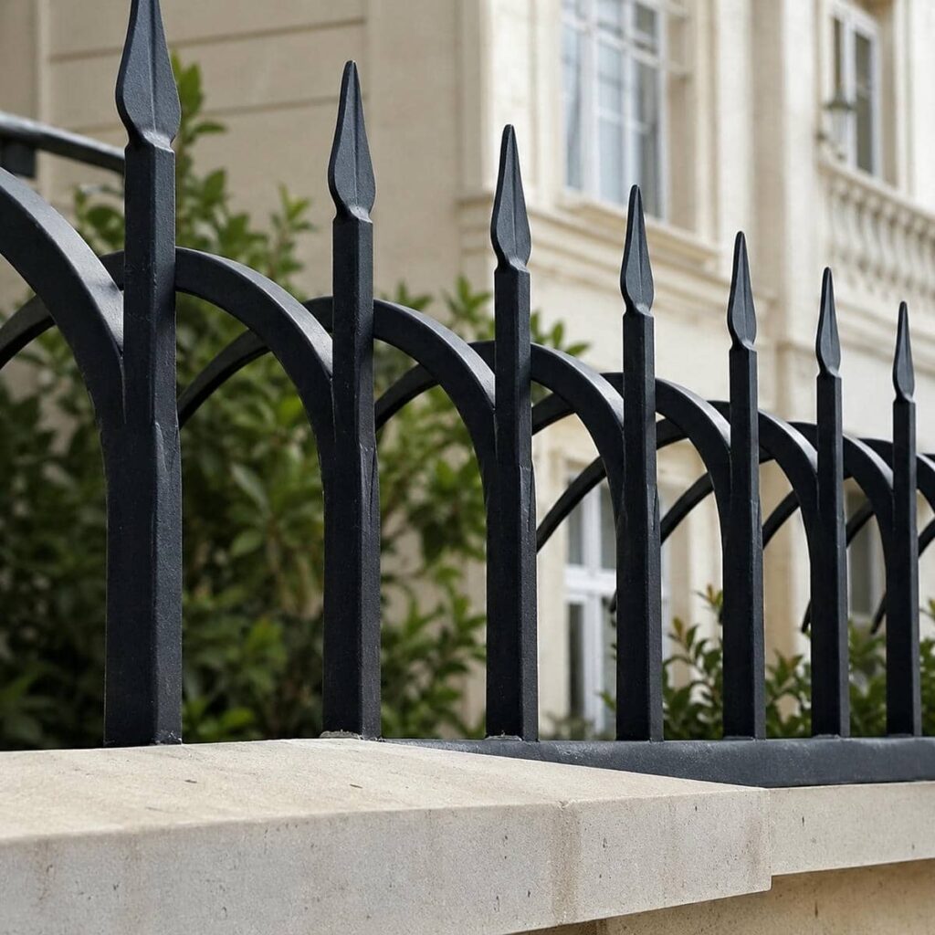 اجرای حفاظ حیاط روی دیوار سنگی و بتنی