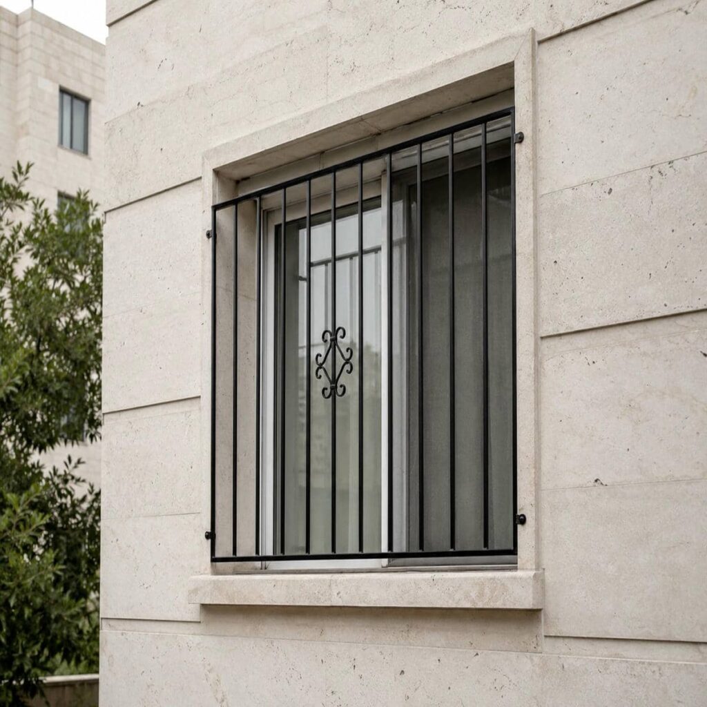 سفارش نرده پنجره فلزی شاسی دار مدل سفارشی