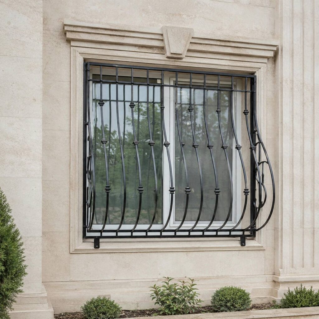 نصب حفاظ پنجره جای گلدان دار داخل دهانه