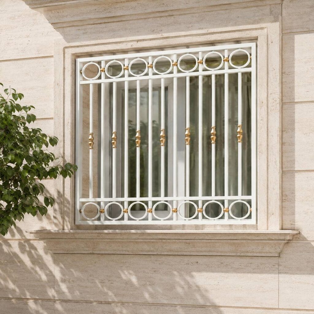 فروش حفاظ پنجره شبکه هندسی با رنگ کوره‌ای