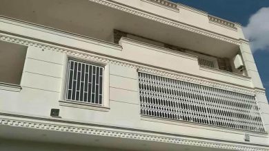 نرده آکاردئونی فلزی ورودی ساختمان