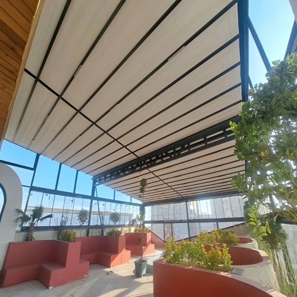 چادر برقی نمای مدرن مینیمال چادر برقی نمای مدرن مینیمال