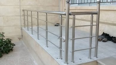 نرده استیل راه پله براق